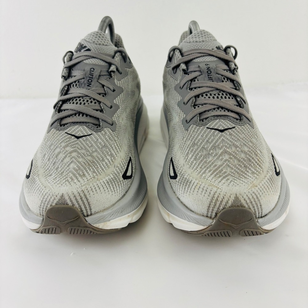 Hoka One One Clifton 9 Mens Size 9D Harbor Grey White Running Shoes 1127895 HMBC - Picture 3 of 12